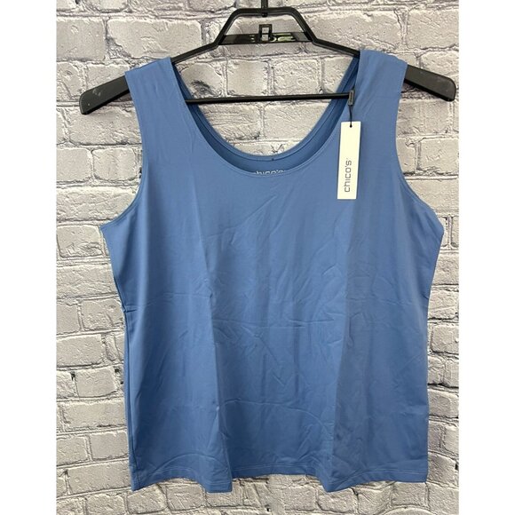 Chico's Tops - Chico's Microfiber Contemporary Tank Top Size 3 XL Blue Lotus      NEW